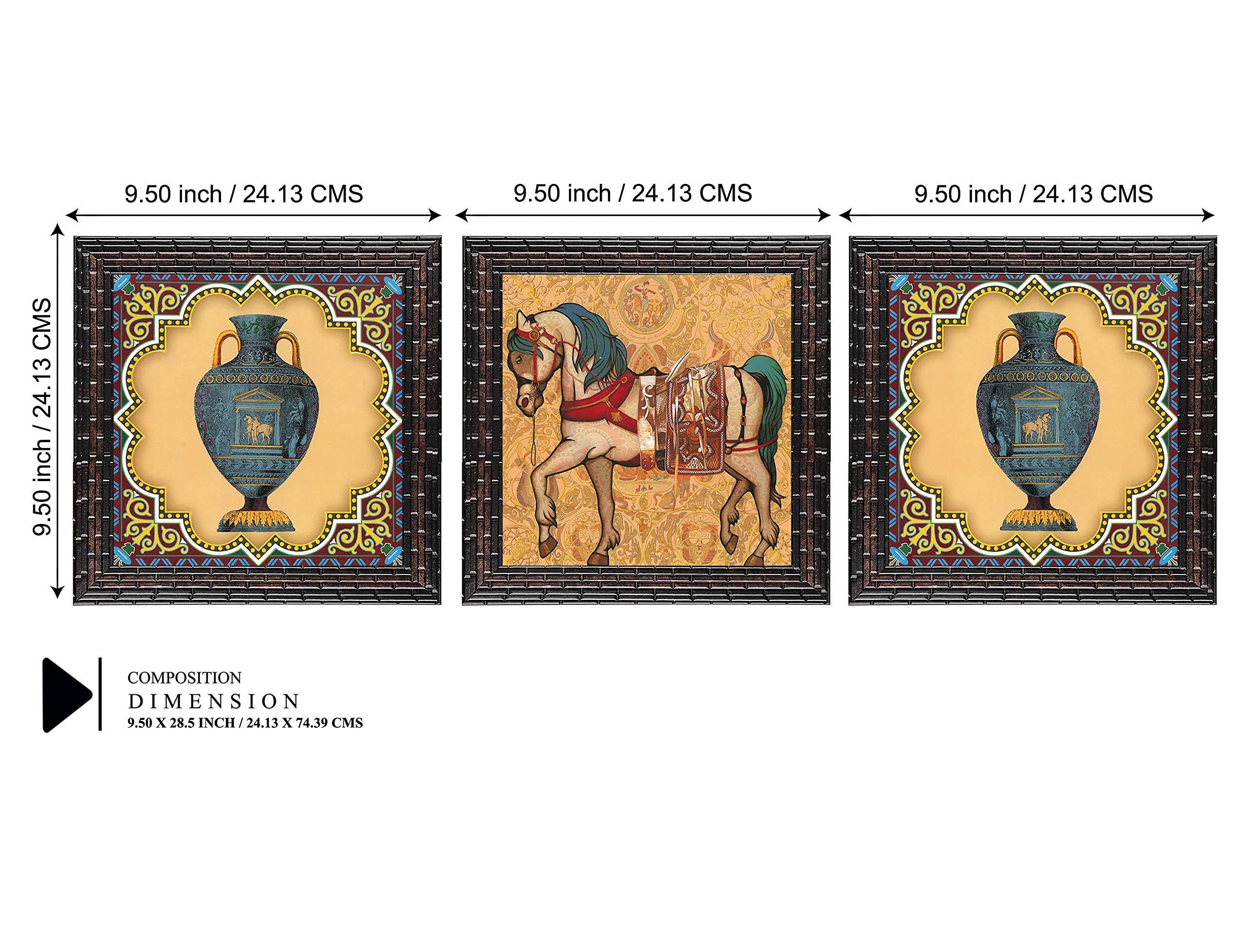 Indianara Motivational Quote Framed Wall Hanging Laminated Painting, 9.5 Inch X 9.5 Inch, Multi, Set Of 4 (Style 5)